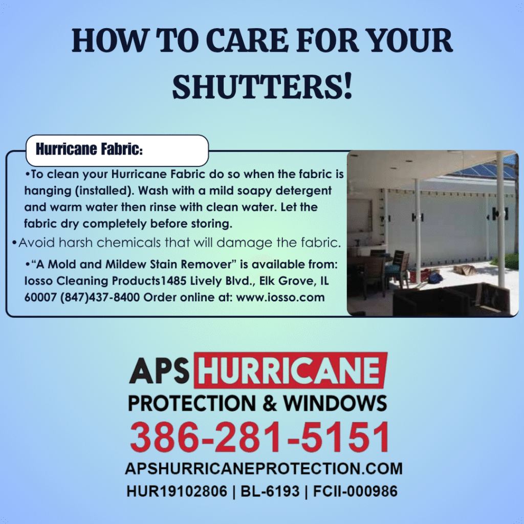 Hurricane Fabric Maintenance - APS Hurricane Protection