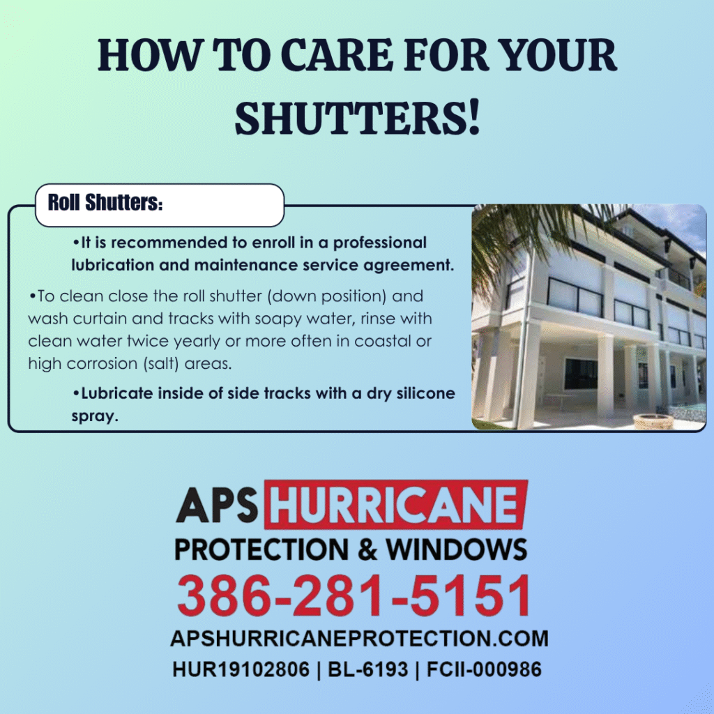 Roll-down shutters - APS Hurricane Protection