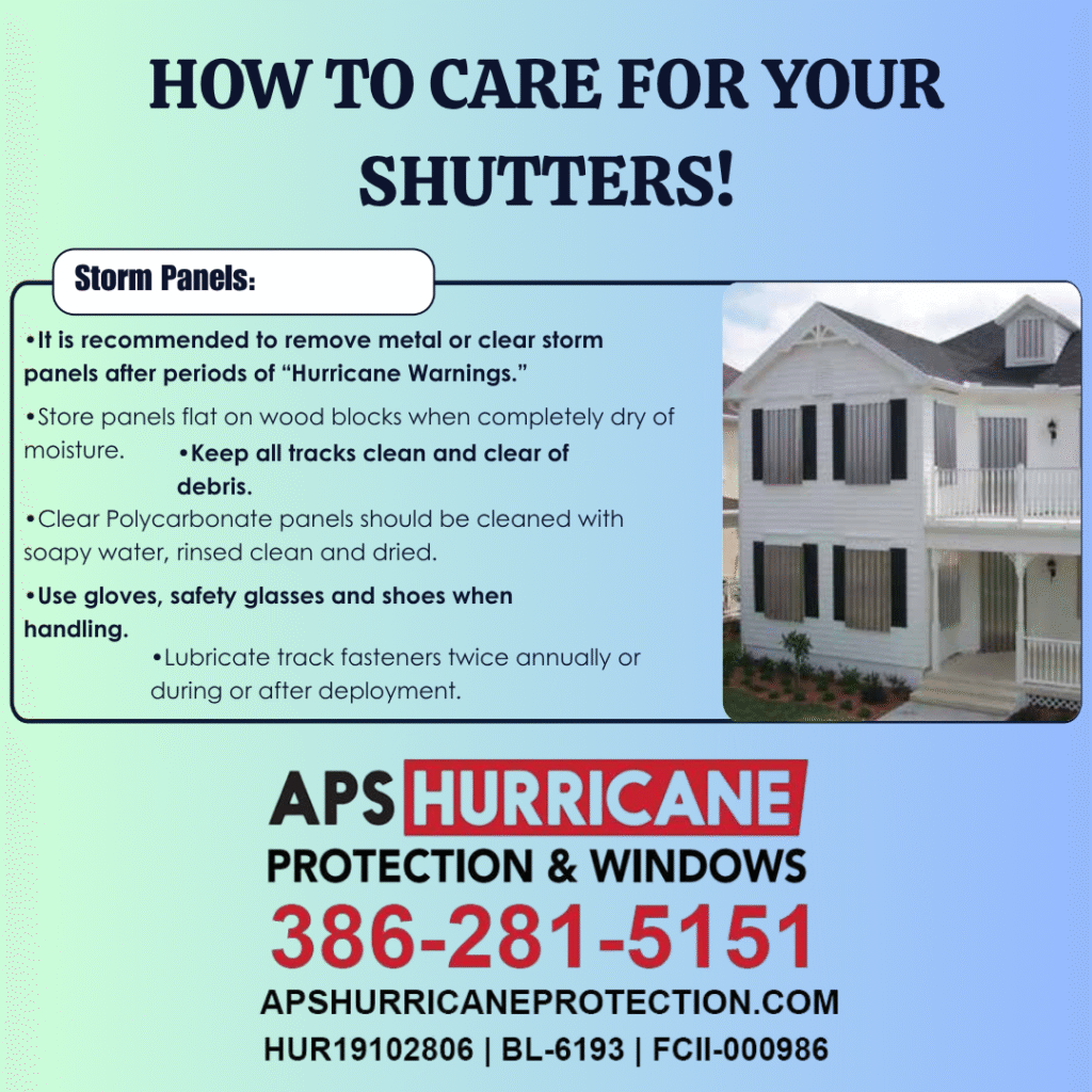 Hurricane Shutter Maintenance - APS Hurricane Protection - Storm Panels